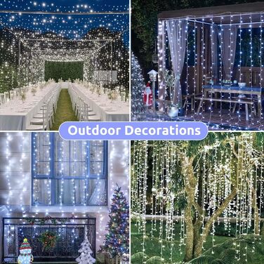 Льодогенератор Joycome 3м x 3м з 300 LED, 8 режимів, вологостійкий, для дому, балкона, вечірки, шматку, теплий білий