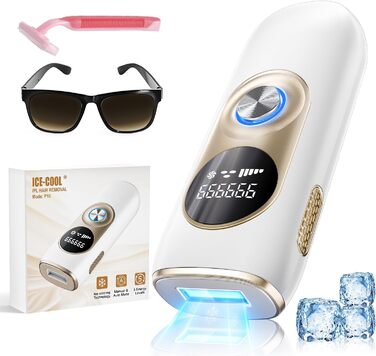 Пристрій для епіляції IPL з охолодженням та 999 999 імпульсів світла – лазерний епілятор з 5 рівнями енергії, для жінок/чоловіків/ногів/бікіні