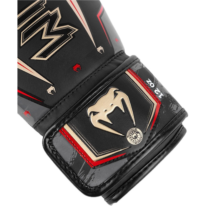 Боксерські рукавички Venum Elite Evo (Чорний, Золотий, Червоний, 12 Oz)