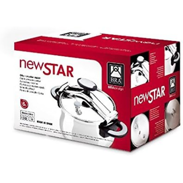 Скороварка Bra New Star 4.5 л, нержавіюча сталь, з ручкою, швидке приготування