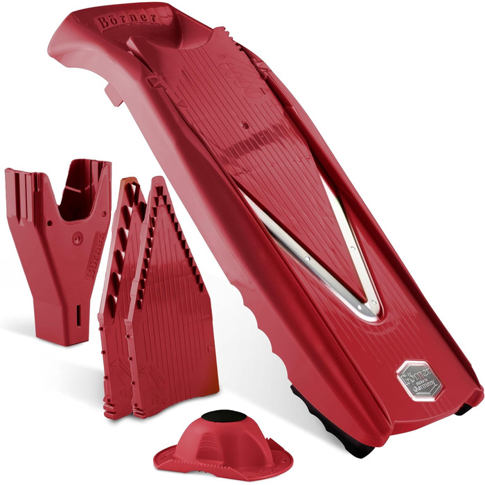 Börner V5: Набір для нарізки овочів - слайсер, нарізач для овочів, слайсер для кухонних овочів, набір Börner, червоний