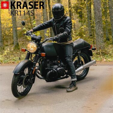 Замок на гальмівний диск KRASER KR114S для мотоцикла з сертифікатом SRA, протиугінний, подвійний замок 14 мм, 3 ключі, нагадувальний кабель, нержавіюча сталь