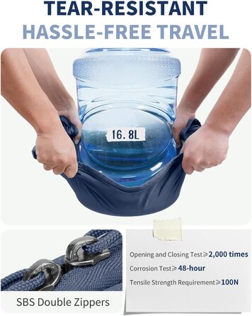 Органайзери для валізи ECOHUB, набір 6 шт. з ID-міткою, екологічні, дихаючі, для подорожей (зелений, блакитний)