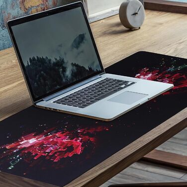 Килимок для миші ігровий XXL 900x400 мм - антиковзаюча підкладка для столу з гумовою основою, для геймерів та офісу, з міцним краєм (Rotes Pixel)