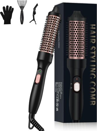 UKLISS Стайлер для волосся 6-в-1 Airbrush | Професійний набір Air Styler - 1000W | Фен-щітка, плойка, фен, для локонів, об'єму та випрямлення (Рожеве золото)