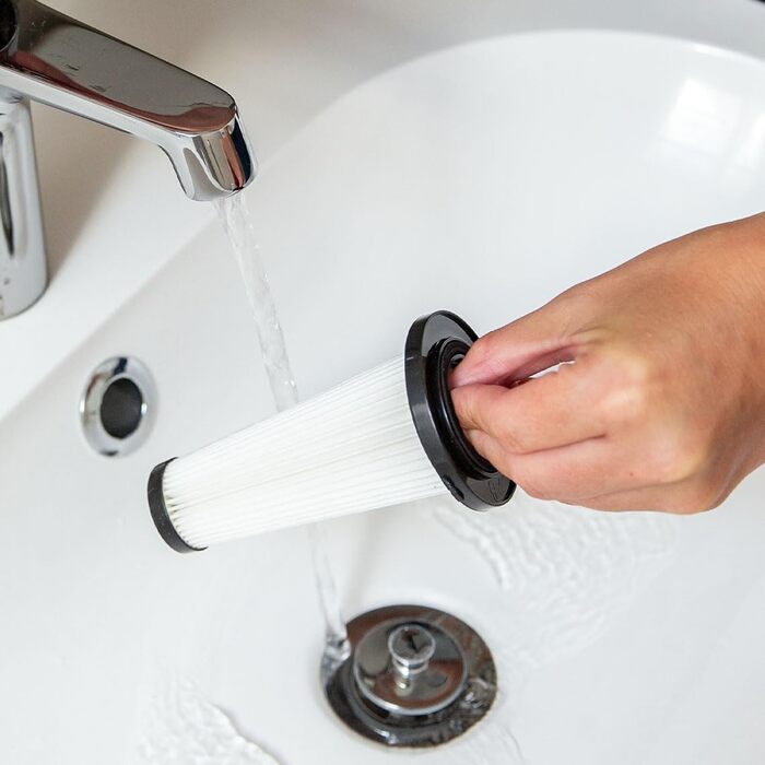 Бездротовий акумуляторний пилосос LIVINGTON Sense IQ з LED-щіткою та гнучким з'єднанням, з функцією розпізнавання бруду та 4-шаровим фільтром, тихий бездротовий пилосос без мішка