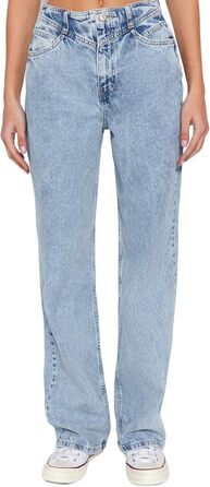 Джинси жіночі Trendyol з високою талією, широкі штанини, блакитні, розмір 38