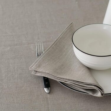 Varvara Home 6 Linen Napkins Nature - Fabric Napkins Linen Napkins - Napkins Linen Nature Brown Country Style 6-Pack 45x45 cm