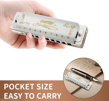 Гармоніка блюзова діатонічна East Top T008L, C Key (10 отворів) для професіоналів та початківців