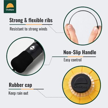 Жовтий парасолька Chakipee Kompakter Reise – великий, стійкий до вітру, автоматичний, для чоловіків та жінок, 105 см розмах, 10 ребер, тканина 210T-Gewebe