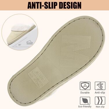 Зимові домашні тапочки для жінок та чоловіків з штучного хутра - теплі, м'які, з антиковзким покриттям (38.5/40 EU, пісок)