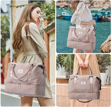 Спортивна сумка для подорожей жіноча Easyjet Handgepäck: водонепроникна, з відділенням для взуття, 47x37x22 см, 38L, A5-Бежева