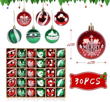 Набір ялинкових прикрас - 30 кульок 6см, пластик, темно-синій та білий, для ялинки