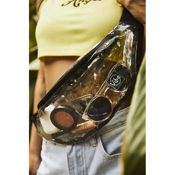 Вайб поясна сумка - універсальна нагрудна/стегнова сумка для чоловіків, жінок та дітей. Підходить для фестивалів, спорту, відпочинку та активного способу життя. Прозора модель.