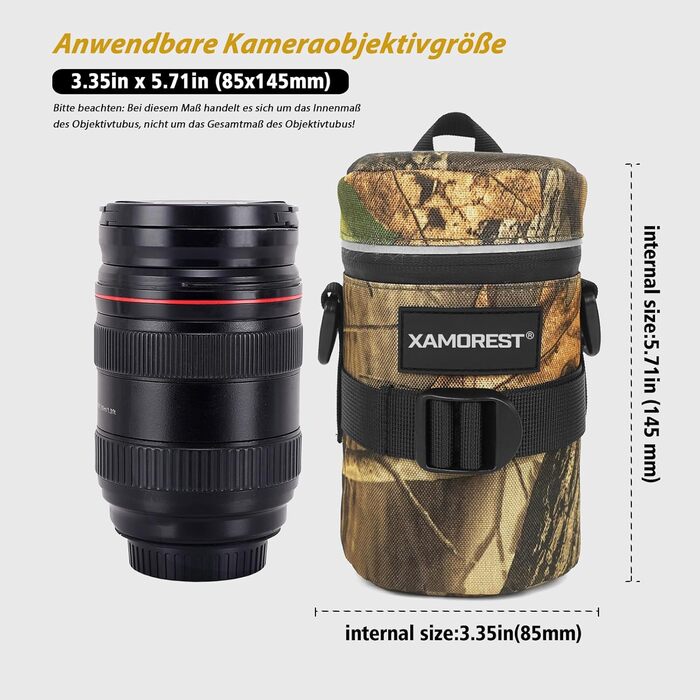 Чохол для об'єктива камери, нейлон, оливковий (8.5 x 10.5 см)