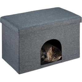 Кігтеточка-будиночок Relaxdays для котів та собак, сіра, 38,5x64,5x37,5 см