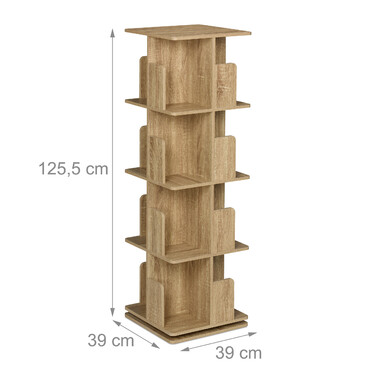 Relaxdays Bookshelf, Square, Wood-Look
