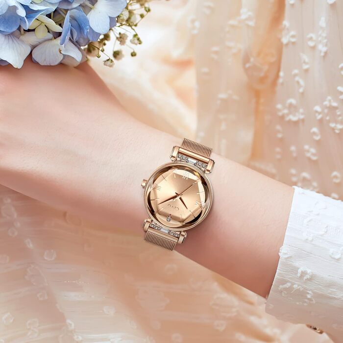 Жіночий годинник CIVO водонепроникний мінімалістичний аналоговий кварц, мода, сукня, елегантний, повсякденний кварцовий годинник для жінок (Y-4 Рожеве золото)