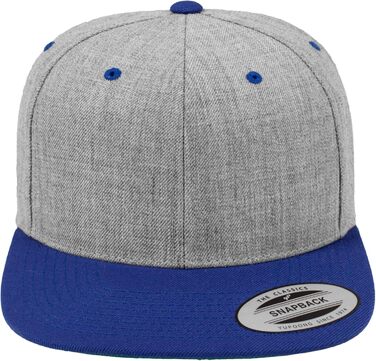 Кепка бейсболка Flexfit Unisex Classic Snapback двоколірна універсального розміру heather/Royal