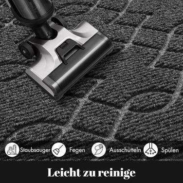 Килимок для входу Yimobra, 75 x 43 см, миючий, вологостійкий, з антиковзким покриттям, чорно-сірий