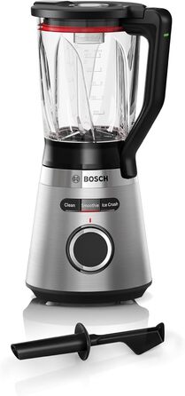 Bosch VitaPower Series 4 Stand Mixer MMB6382MN, improved version, high-quality stainless steel blades, 1.5L Thermo-Safe glass jar, tamper, dishwasher-safe parts, 30,000 RPM, 1200W, stainless steel stand mixer with improved mixing jug