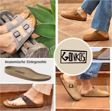 Сндалі шкіряні Ledersandalen анатомічні з корковою устілкою, тауп (Taupe), 41 EU, Іспанія