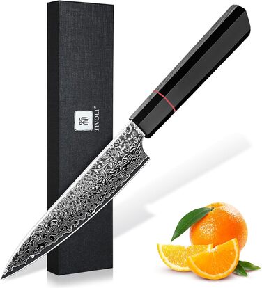 Кухонний ніж TIVOLI Kiritsuke 8 дюймів - професійний, ручної роботи, для м'яса, овочів та риби. У подарунковій коробці