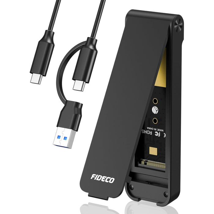 Корпус для SSD M.2 NVMe з USB 3.2 Gen 2 (10Gbps), адаптер для підключення SSD, без інструментів, підтримка UASP та Trim
