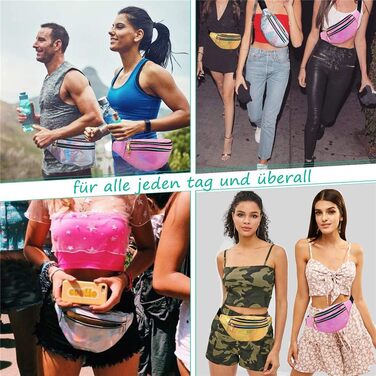 Гірчиця поясна сумка вологостійка, поясна сумка на пояс з відділеннями на блискавці, регульований ремінь, поясна сумка для жінок та чоловіків, для вечірок, фестивалів, спорту, активного відпочинку, подорожей (Рожевий)