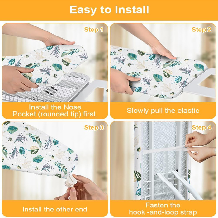 Набір для прасування, 110x35 см, бавовна, з гумкою, для прасування з парою, сірий