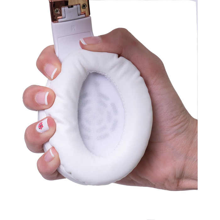 Навушники PowerLocus Bluetooth Over-Ear з мікрофоном, бездротові, складні, Hi-Fi стерео, глибокий бас, для телефону, планшета, ПК (Золотий Рожевий/Білий)