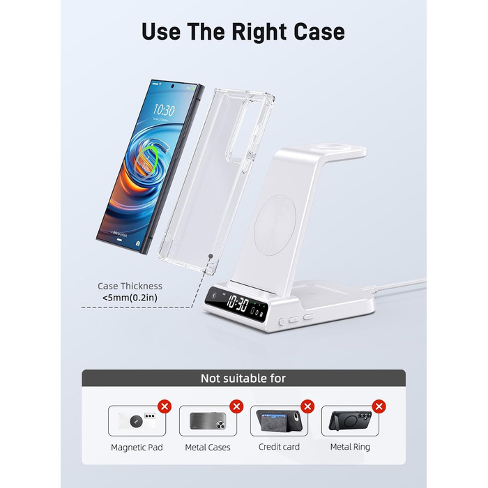 Бездротовий зарядний пристрій для Samsung Galaxy S25 Ultra, Watch Ultra/8/7/6, S24 Z Fold 6/Z Flip 6, Buds - зарядка