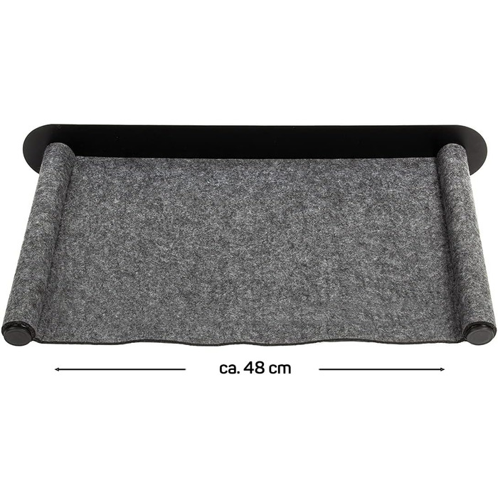 Гамак для кота з фетру на стіну, CanadianCat, 65x35x10 см, антрацит