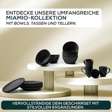Набір мисок Miamio Palmanova (6 шт., 800 мл) – чорний, матові миски для мюслі та інших страв