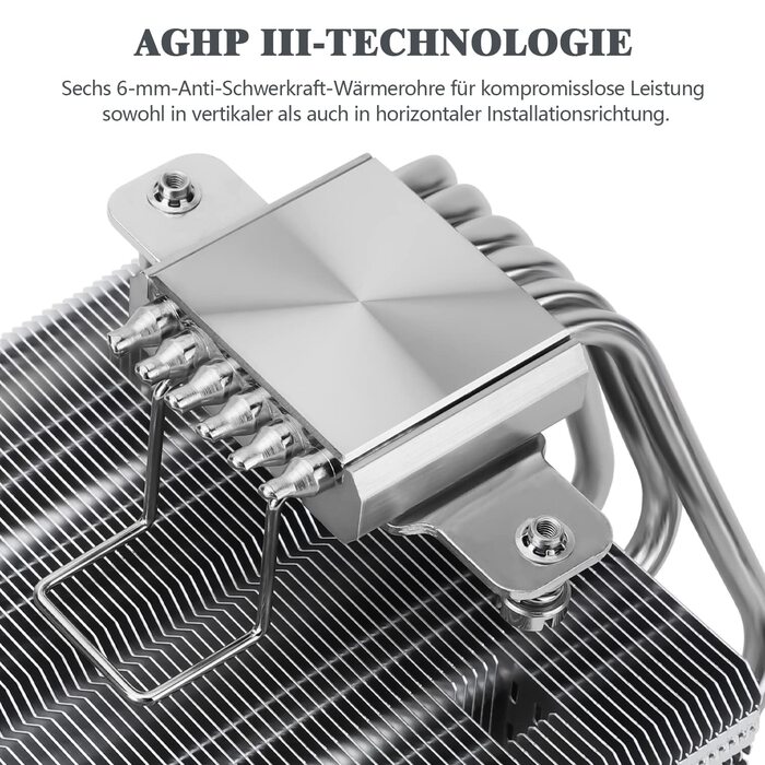 Thermalright SI-100: Повітряний кулер для CPU з 6 теплових трубок, тихий вентилятор TL-E12B PWM, технологія AGHP 3.0, сумісний з AMD AM4/AM5 та Intel 1150/1151/1200/1700/2066