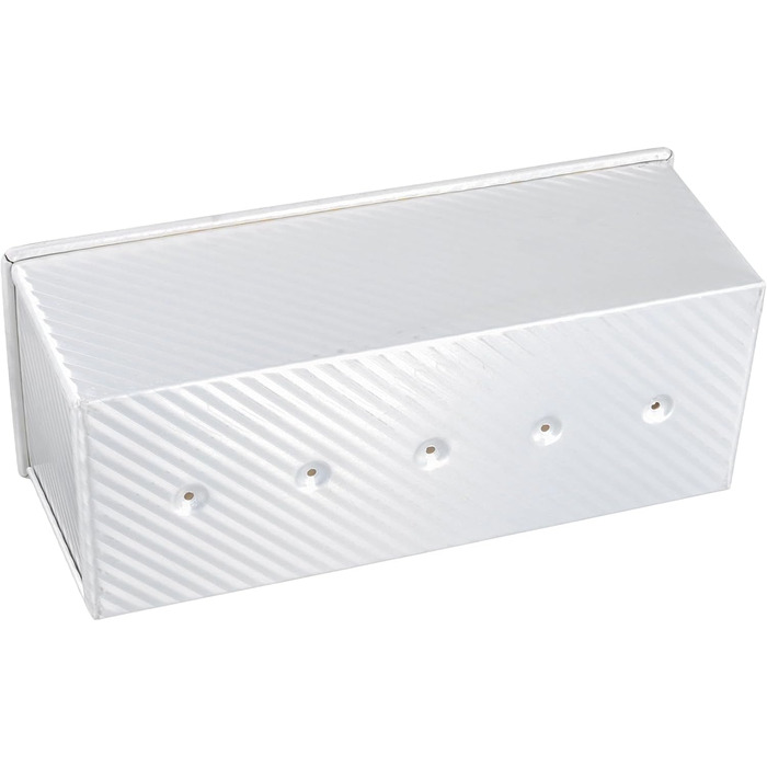 FUNSUEI Toast Bread Baking Pan 1kg, Bread Baking Pan with Lid, Loaf Pan for Toast and Cakes, Silver, 34 x 13.5 x 12 cm