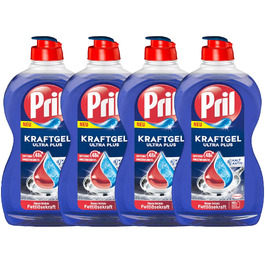 Засіб для миття посуду PRIL Kraft Gel Ultra Plus, гель для ручного миття з високою жиророзчинною силою, 450 мл, 6 шт