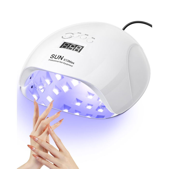 LED UV лампа для нігтів NAILGIRLS 150W з таймером, автосенсором та LCD дисплеєм. Підходить для гель-лаку, пальців та нігтів. Знімний магнітний майданчик.