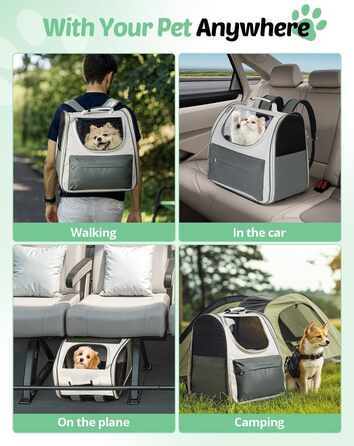 Розширюваний рюкзак для кота та собаки, переноска для тварин, рюкзак для великих котів та маленьких собак до 8 кг, переноска-рюкзак для транспортування/поїздок/кемпінгу