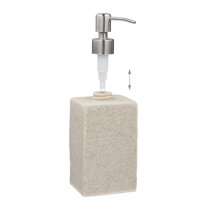 Relaxdays Soap Dispenser, Stone-Look, Square