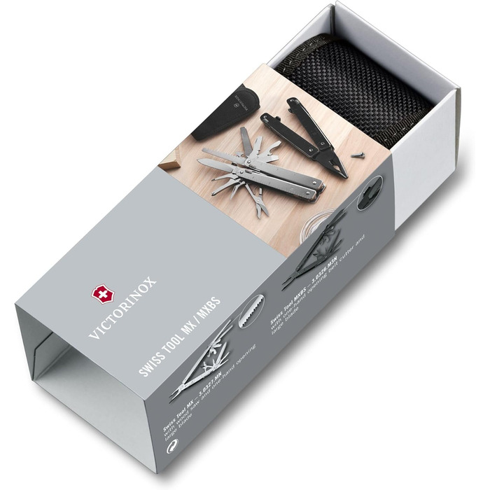 Мультитул Victorinox Swiss Tool Spirit MXBS: 24 функції, з плоскогубцями, викрутками, відкривачкою для консервів, чорний, з нейлоновою сумкою