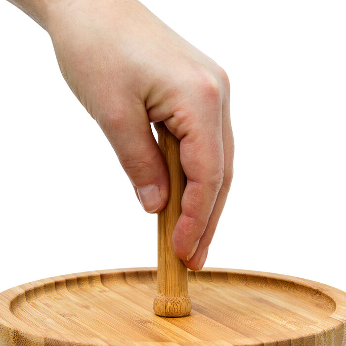 Relaxdays Bamboo Shelf with 2 Bowls