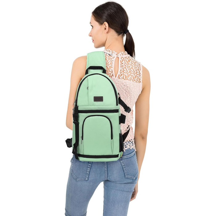 MOSISO Сумка для камери на плічі, універсальна для DSLR/SLR/беззеркальних камер, з тримачем для штатива, знімні модульні вставки, сумісна з Canon/Nikon/Sony/Fuji, м'ятно-зелена