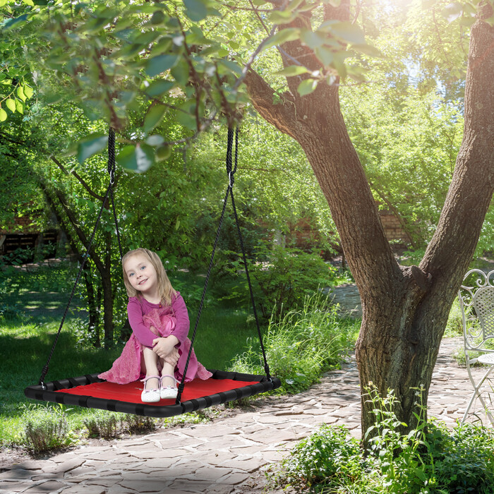 Relaxdays Corner Hanging Chair in Red