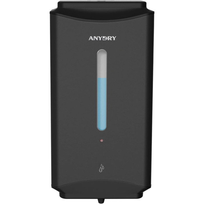 anydry AD1206 Commercial Wall Mount Automatic Liquid Soap Dispenser, Stainless Steel Finish, 1100ml Large Capacity (Matte Black)