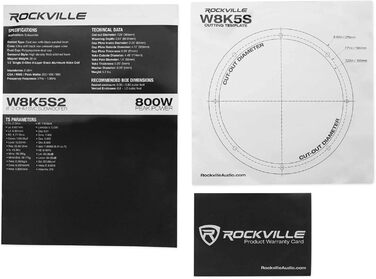 Авто сабвуфер Rockville K5 8'' 800 Вт, 2 Ом, чорний, 20,3 см, CEA сертифікований