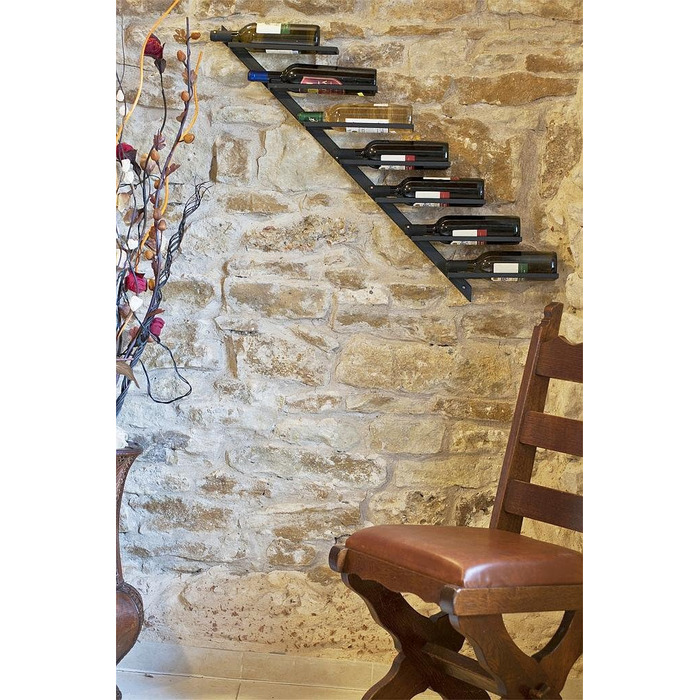 DanDiBo Bottle Holder Wine Rack Diagon 100cm Metal Bottle Stand Wall Shelf Bar (Right-hand version)
