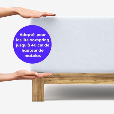 Wolkenfeld Box Spring Bed Fitted Sheet 180x200cm up to 200x220cm - up to 40cm Mattress Height - Premium Cotton Bed Sheet 180x200 | 180x220 | 200x200 for Box Spring and Water Beds - White