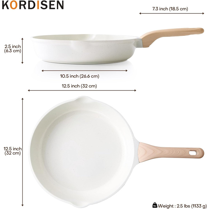 Сковорода Kordisen з антипригарним покриттям з граніту, 32 см, сумісна з індукцією, без PFOA