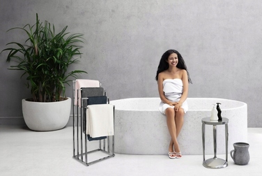 Підлоговий металевий стійка-вішак для рушників у ванну кімнату, 4 стріжні